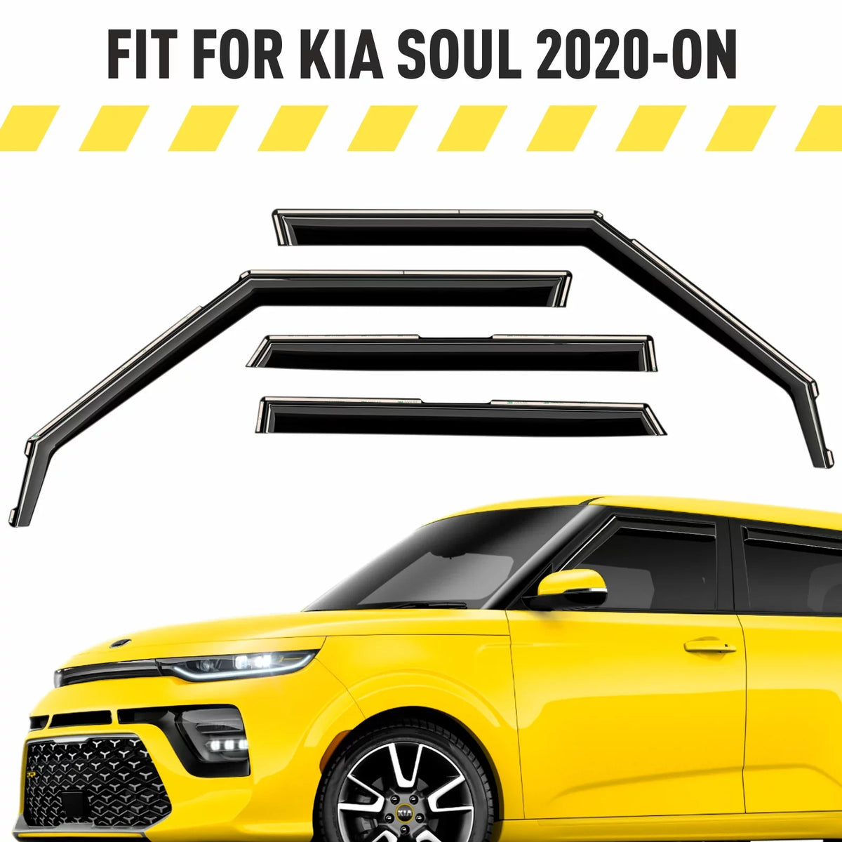 AG0284. AEROGUYS in-Channel Window Deflectors Extra Durable Window Visors Rain Guards Fit for Kia Soul 2020-2024, Sun Visors, Wind Vent Visors, Car Accessories- 4pcs