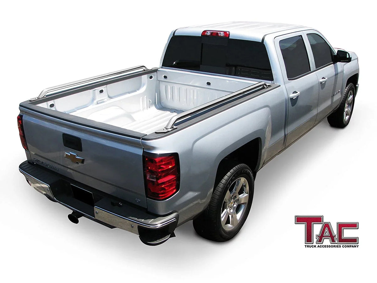 Denali CarbonPro Editions) 304 Stainless Steel Truck Side Rails Accessories 2pcs. TAC Bed Rails Fit 2014-2024 Chevy Silverado/GMC Sierra 1500 6.5ft Standard Bed(Excl