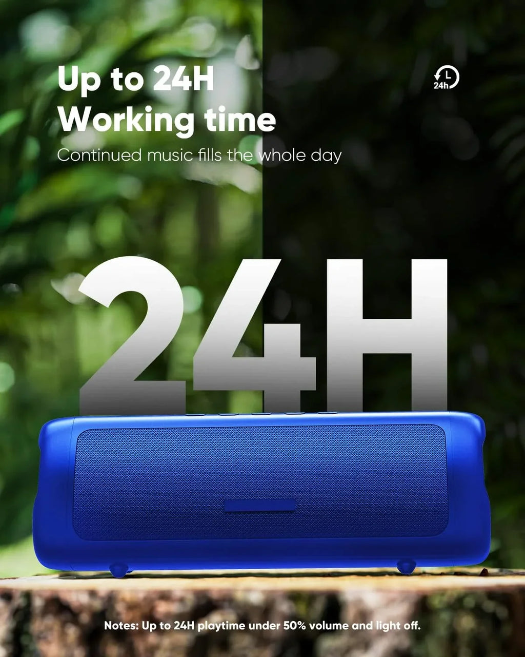 Bluetooth Portable Speakers with HD Sound, IPX5 Waterproof, Up to 24H Playtime, TWS Pairing, BT5.3,