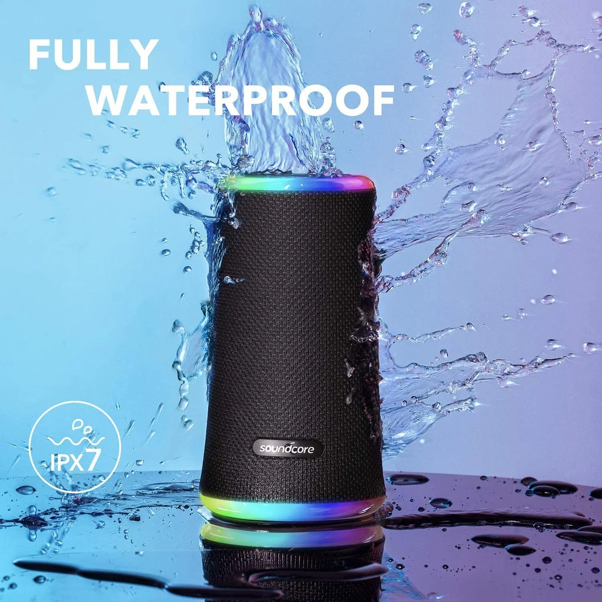Restored Soundcore by Anker Flare 2 Wireless Portable Waterproof Bluetooth Speaker Black (Refurbished)