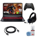 Nitro 5 15.6-Inch 144hz IPS Gaming Laptop + High superior 6ft HDMI Cable + LCD Screen Cleaner + Wired Stereo Gaming Headset + Gaming Controller- Carbon Black