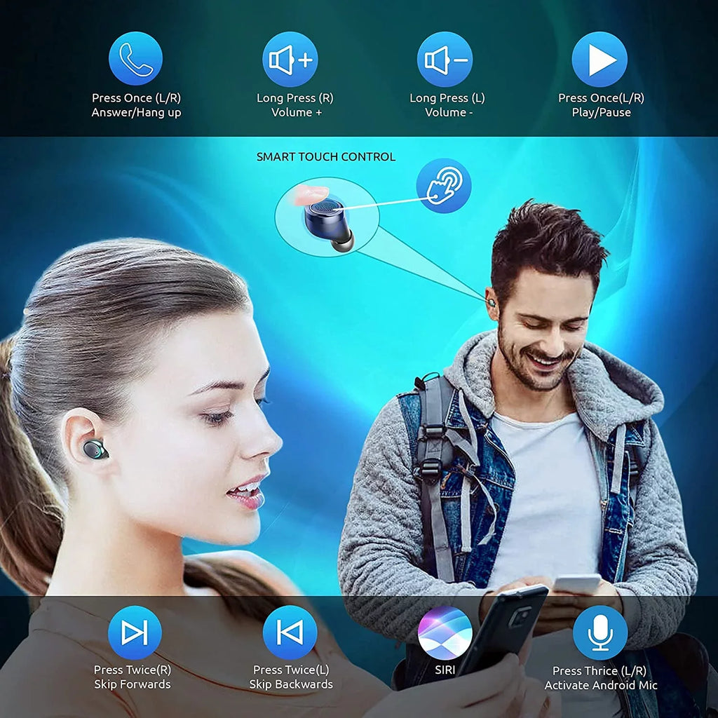 Wireless V5.1 PRO Earbuds matching with  Galaxy S22+/ 5G/Plus/Ultra IPX3 BlueTooth Touch Waterproof / Sweatproof / Noise Reduction with Mic (Black)