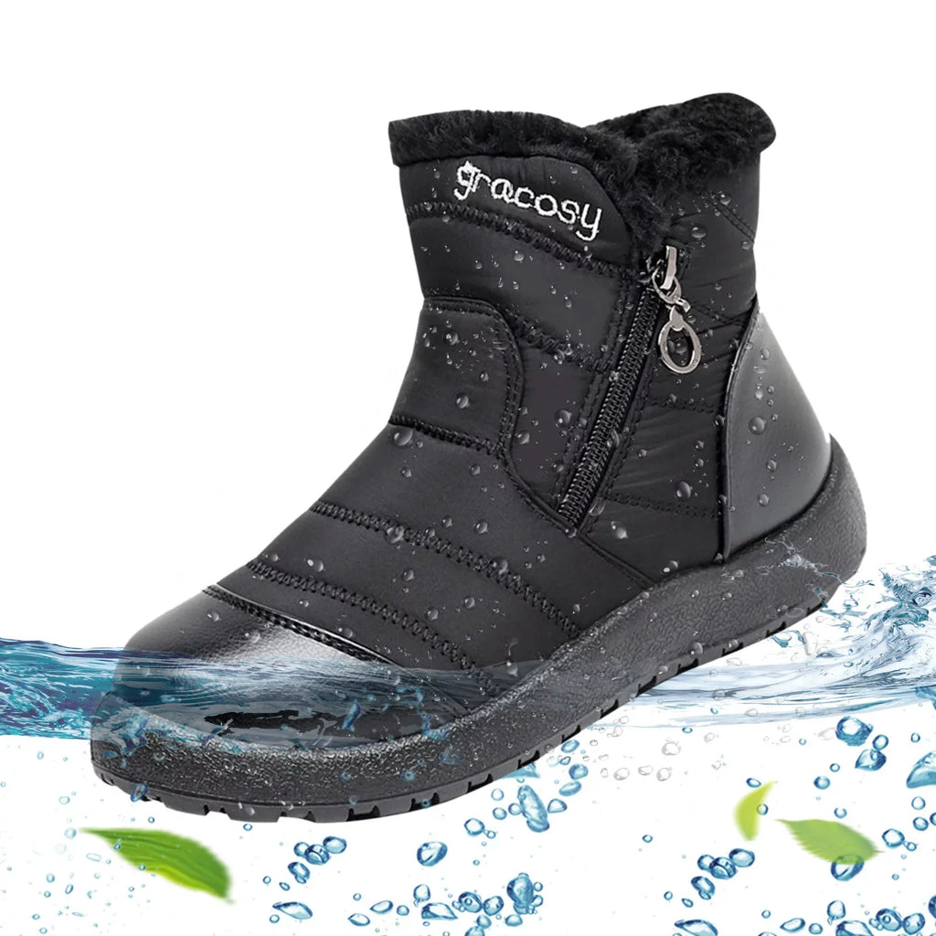 Outdoor Winter Boots Waterproof Lightweight Winter Comfortable Cotton Shoes Anti Slip Boots For Women Snow Boots Flat Boots Women Lace up Boots Girls Winter Hiking Boots Women Snow Cleats for Shoes