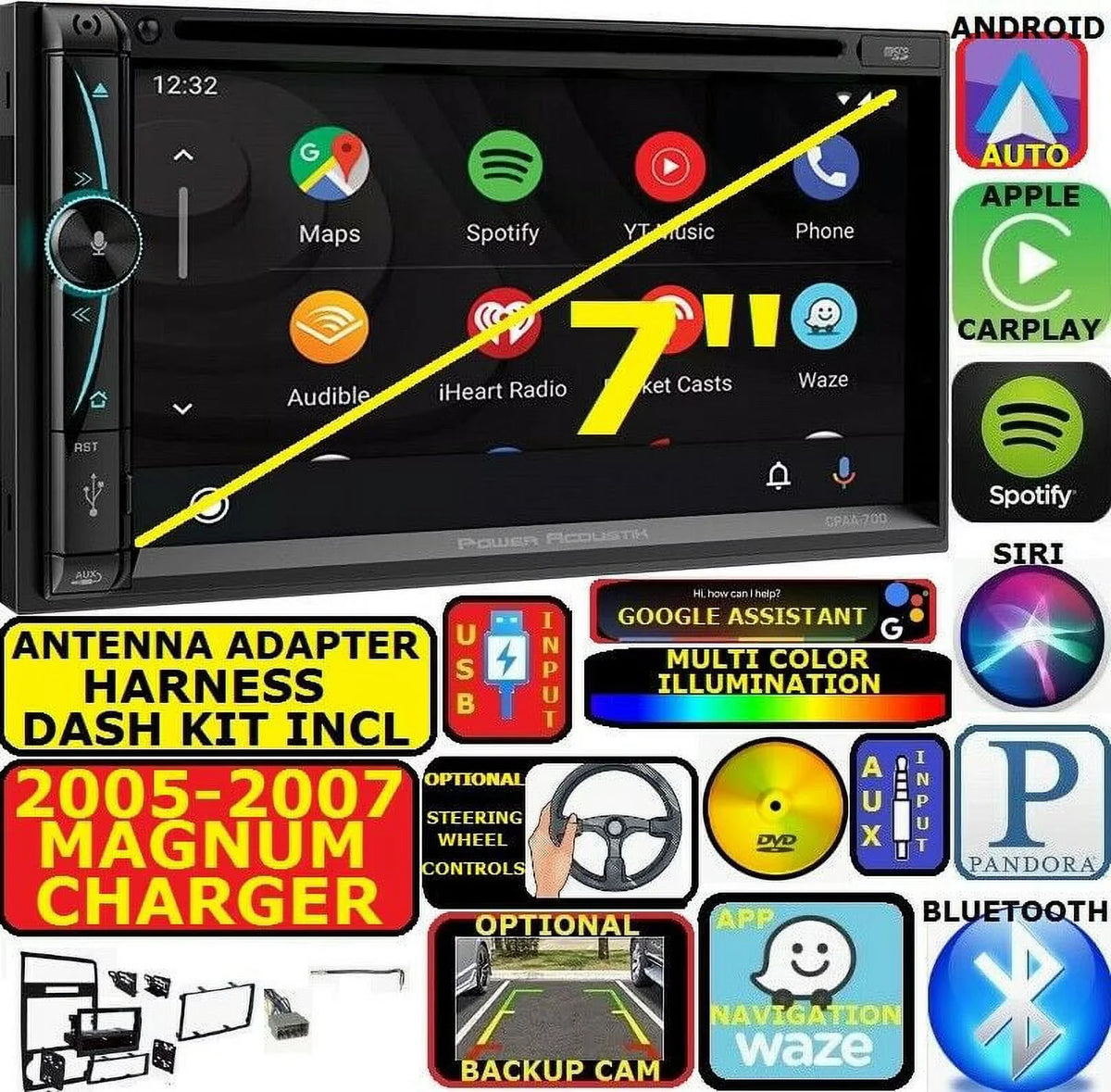 2005-07 DODGE MAGNUM CHARGER GPS NAVIGATION SYSTEM  CARPLAY ANDROID