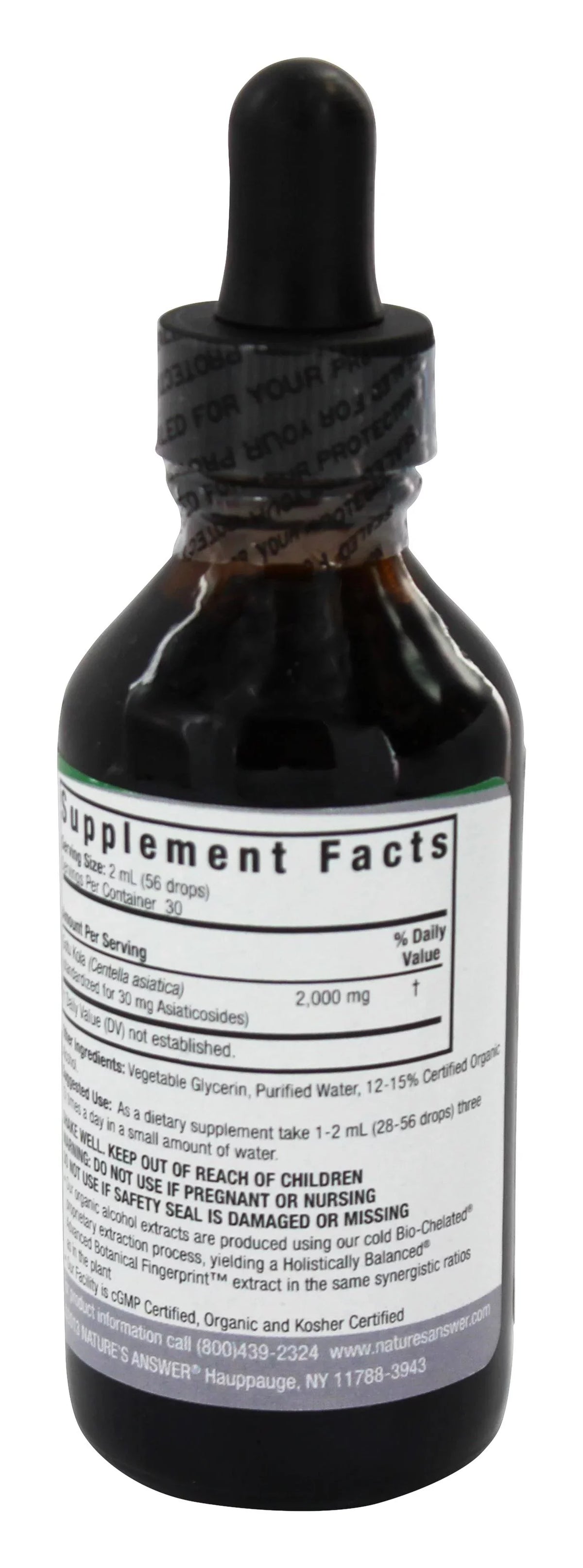 oz.. Nature's Answer - Gotu Kola Herb Organic Alcohol - 2 fl