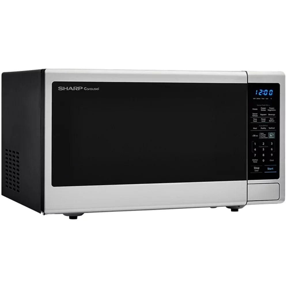 Ft, 1100 W - Black, Stainless Steel. Sharp Carousel SMC1843CM Microwave Oven Freestanding 1.8 cu