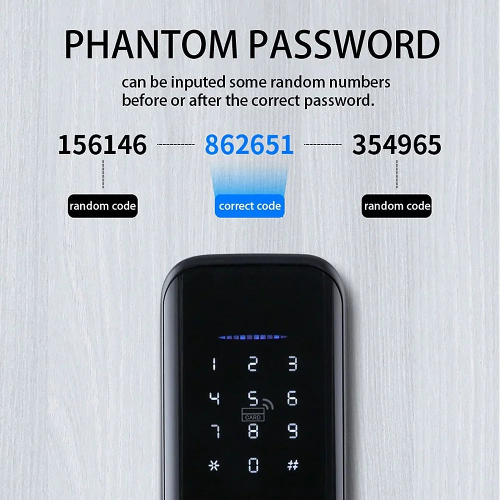 Dcenta WAFU Smart Lock Fingerprint Door Lock with Handle Deadbolt Key Attributes suitable with APP