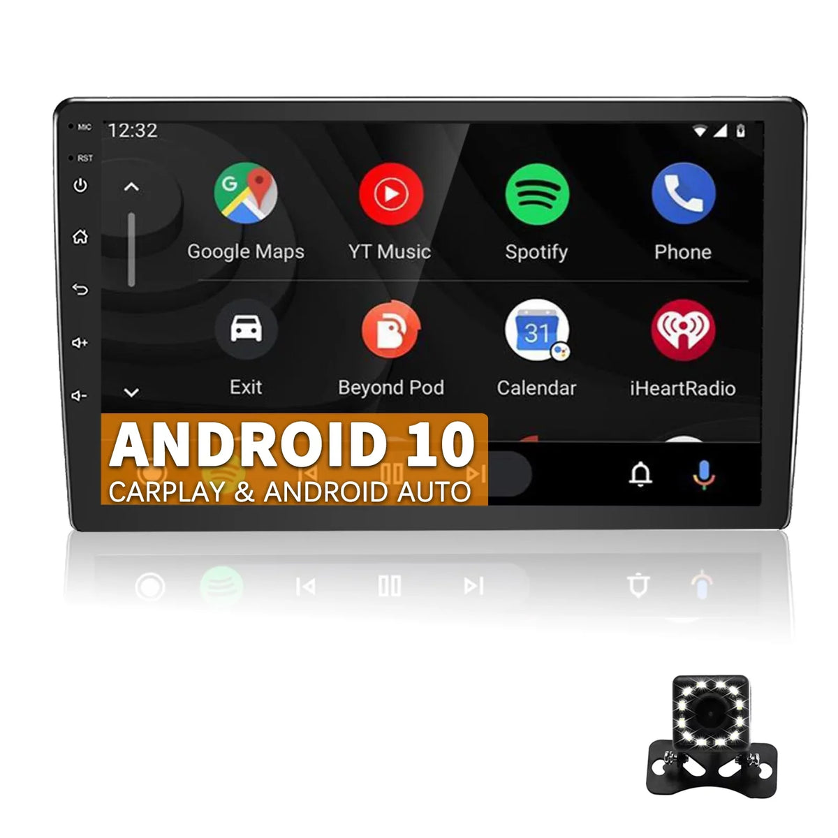 Binize Double Din Car Stereo appropriate with  CarPlay&Android Auto 9 Inch Android 10 Touchscreen Car Radio with Backup camera, Bluetooth,SW control, GPS Navigation