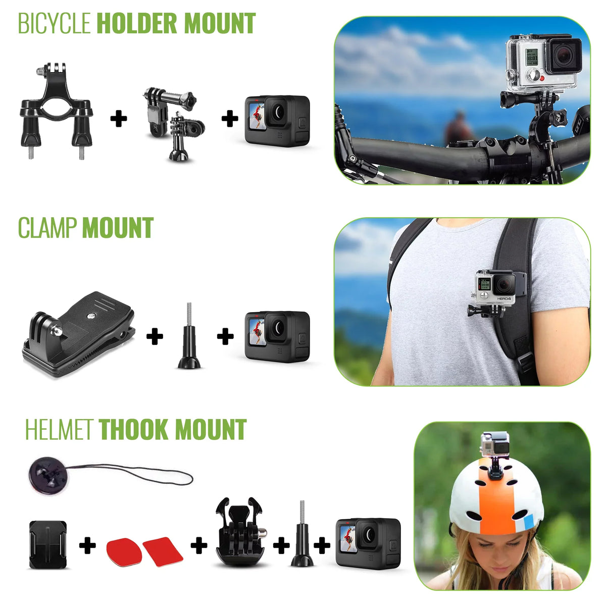 DiGiNerds - 50-in-1 Action Camera Accessory Kit, matching for GoPro, Fusion, Insta360, DJI, AKASO