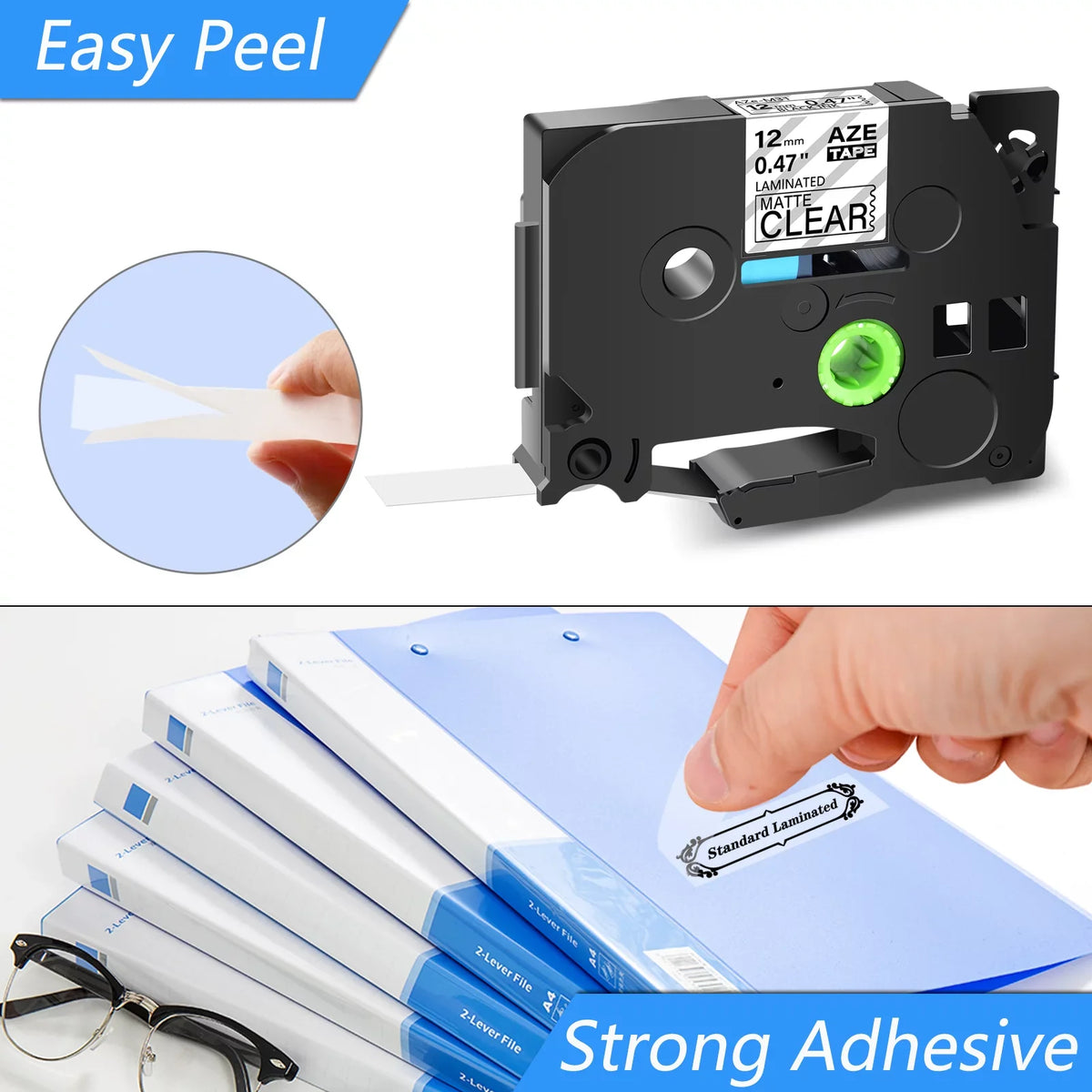 GREENCYCLE 5PK suitable for Brother P-touch Black on Matte Clear 12mm 0.47" TZe-M31 TZ-M31 TZM31 TZeM31 Laminated Label Tape