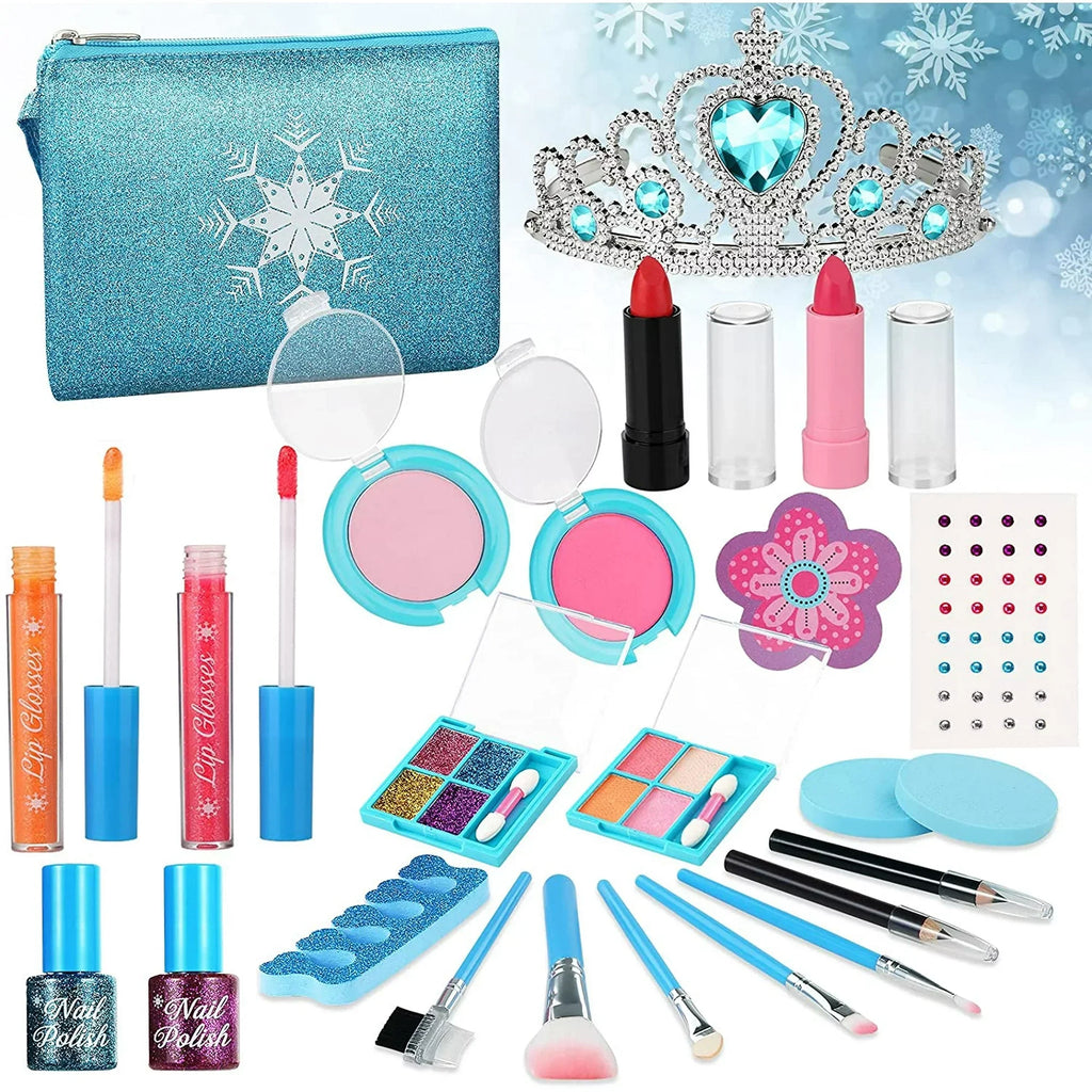 Kids Makeup Kit for Girl, Washable Makeup Set for Girls, Real Makeup for Kids, Girl Toys Princess Children Play Makeup Kit with Cosmetic Case Birthday for 3 4 5 6 7 8 9 10 11 12 Years Old Girls