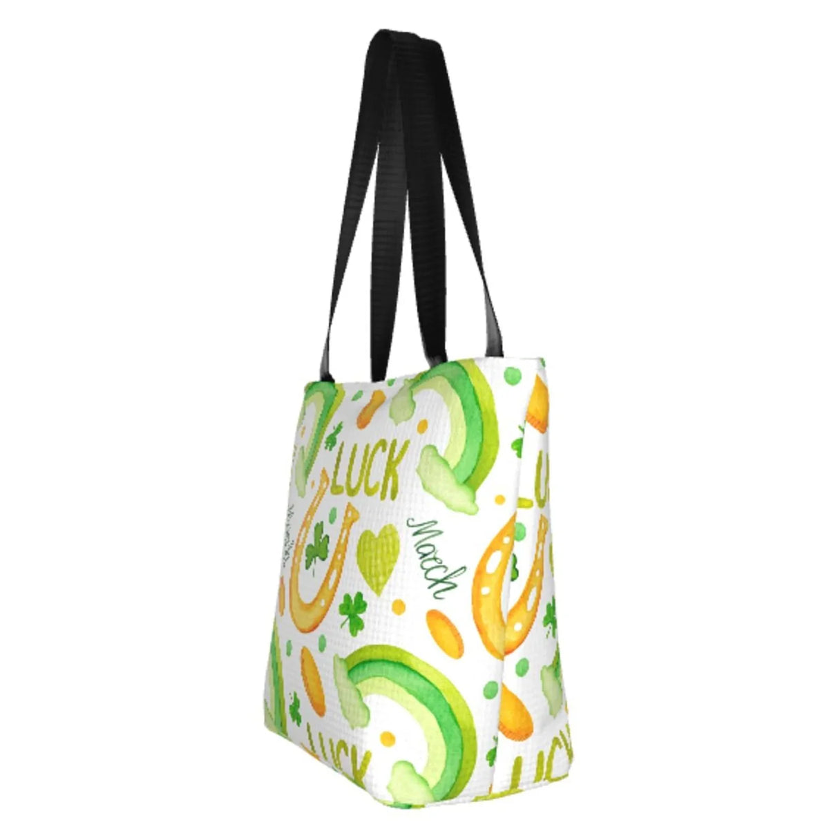 Easygdp St Patrick's Day1 Stylish Canvas Handbag Shoulder Tote Bag, Shopping Bag with Zip, Suitable for Buying Groceries, Office, Fitness