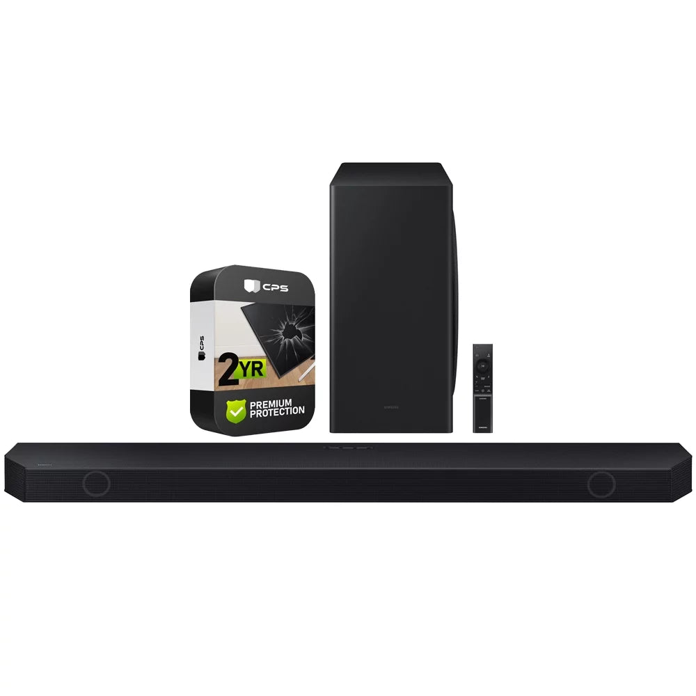 Wireless Dolby ATMOS Soundbar w/ Q-Symphony Bundle with 2 YR CPS Enhanced Protection Pack.  HW-Q800C Q-series 5.1.2 ch