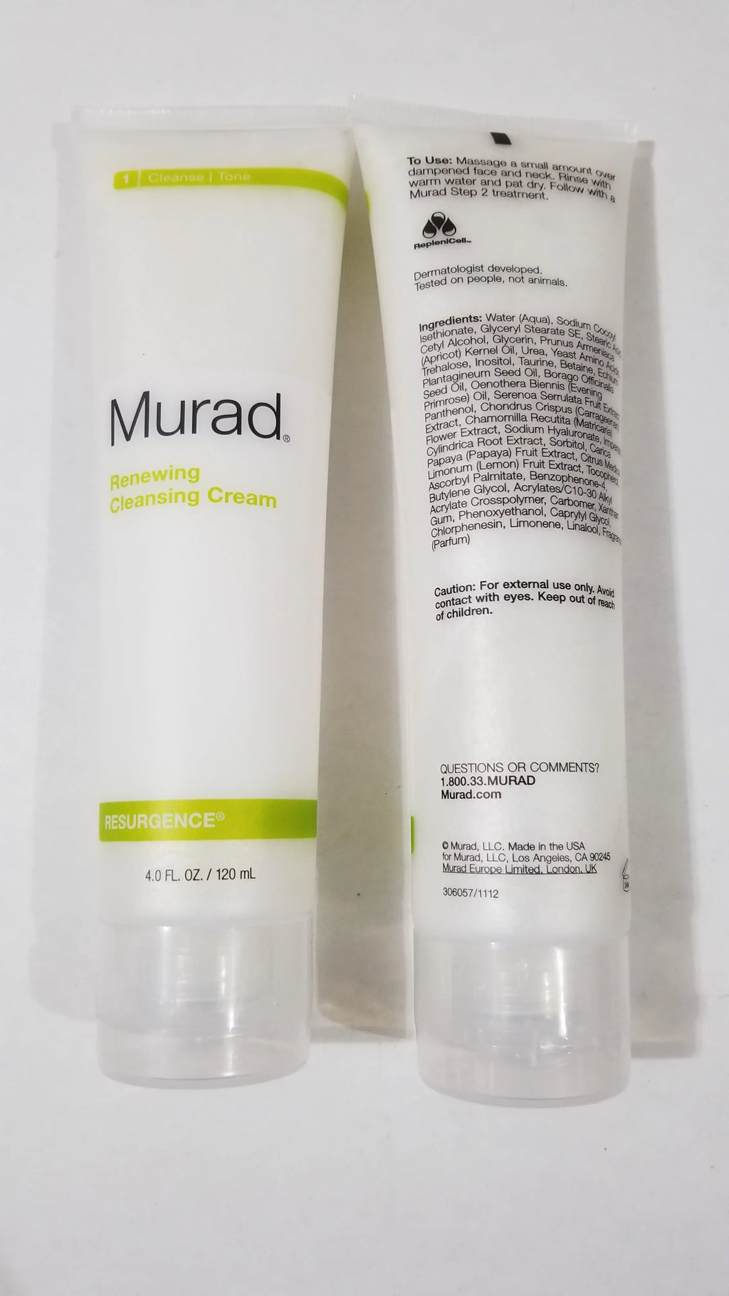 2X Murad Renewing Cleansing Cream, Improves Skin 4 fl oz Each - No Box
