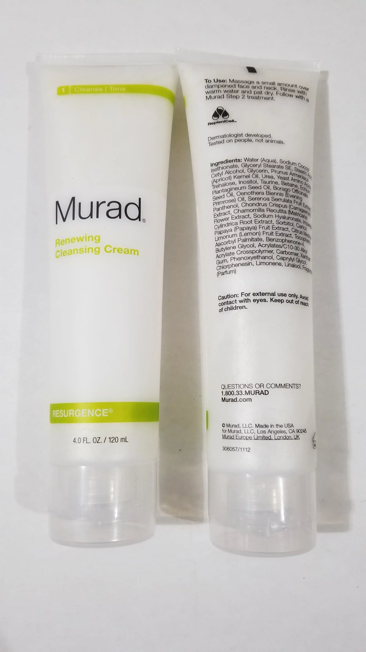 2X Murad Renewing Cleansing Cream, Improves Skin 4 fl oz Each - No Box
