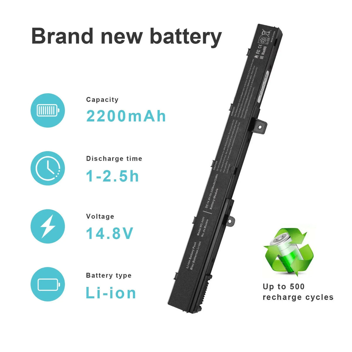 Battery for  X551 X551M A31N1319 X551C A41N1308 X551MA D550 X551CA 14.8V