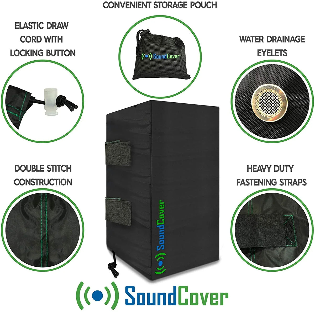 Outdoor Speaker Covers: Black, Medium Size (H 13.6" x W 7.9" x D 8.9"), suitable with Yamaha AW294, Definitive Technology AW 5500, Polk Audio Atrium 6, Yamaha AW350, and  251