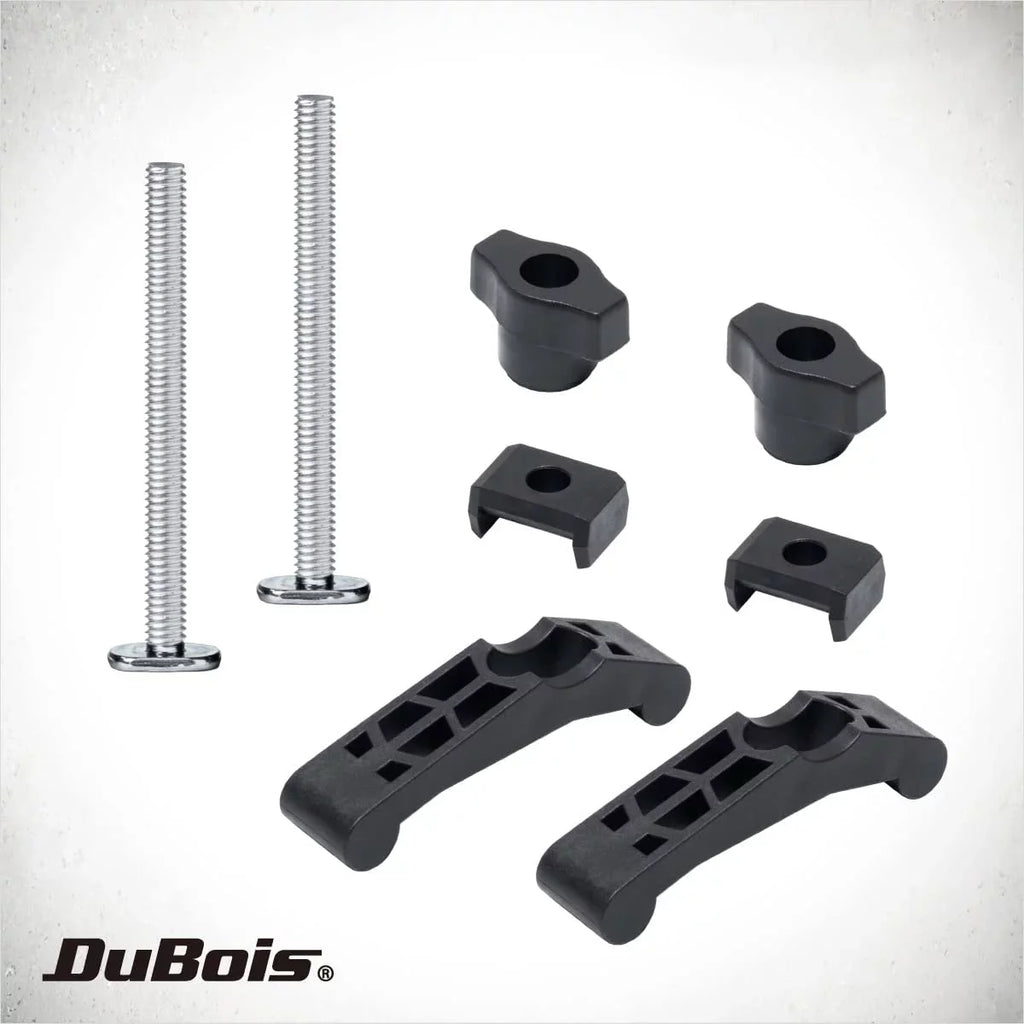 DuBois 51045-P4 Mini T Track Hold Down Clamps Woodworking Series, 3-3/4" x ¾ Reinforced Plastic Clamps with Steel T-Bolts, 8PK