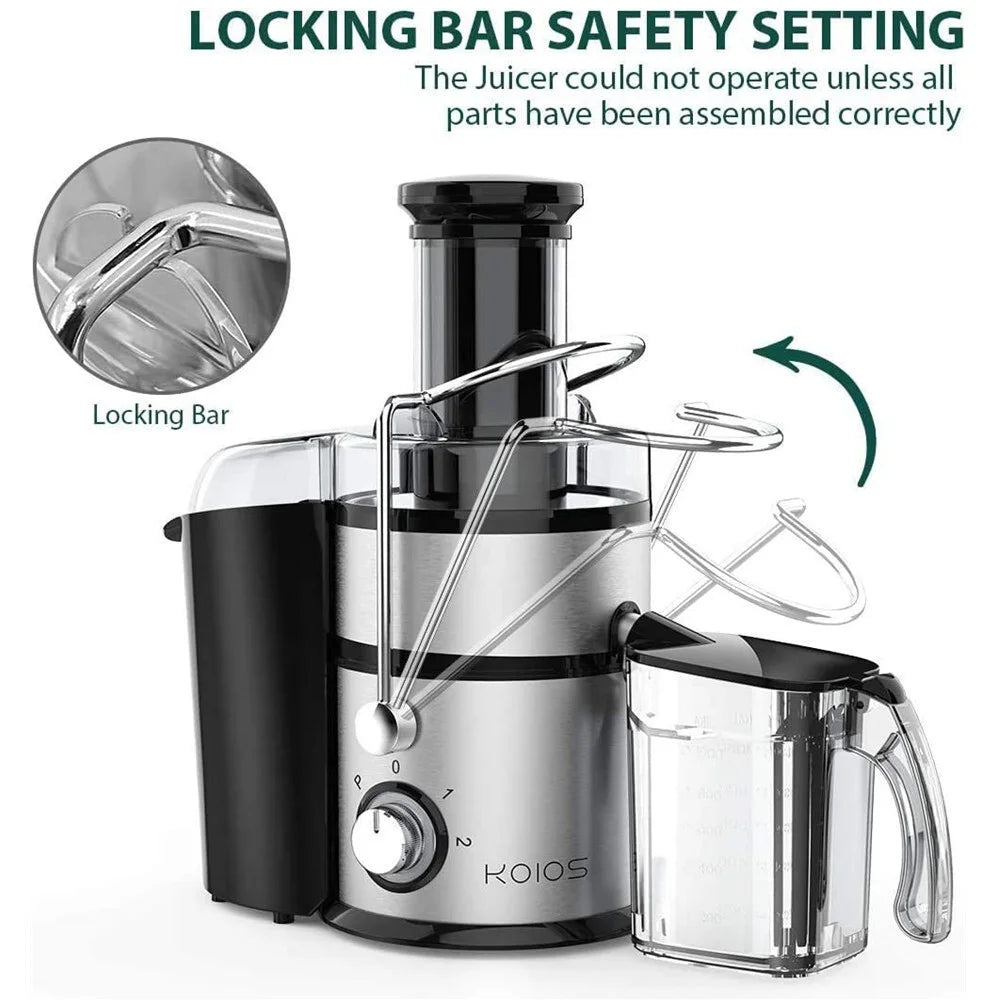 Centrifugal Juicer, Juicer Machine with Pulse Function 3" Wide Chute Extractors for Fruits and Vegetables,Black