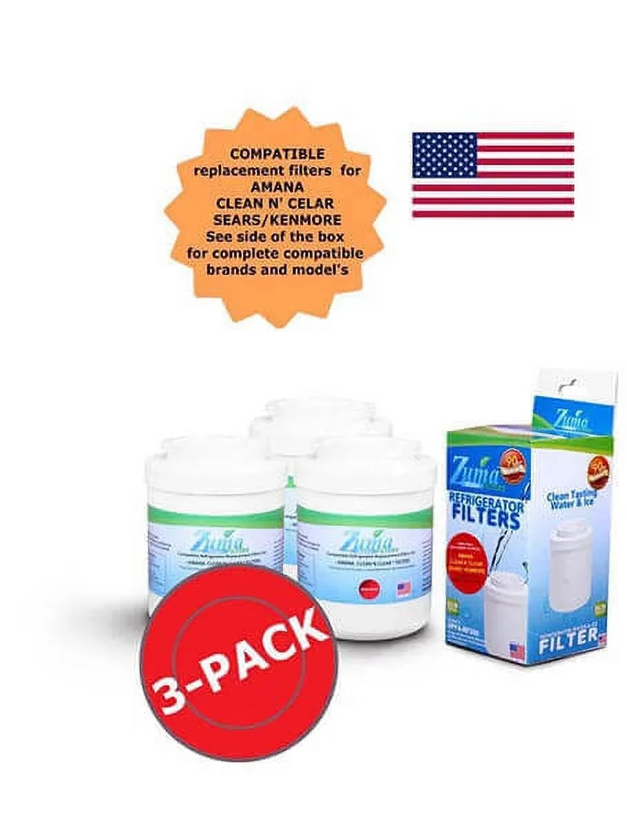 ZUMA Brand , liquid and Ice Filter , Model # OPFA-RF300 , matching with Amana® 12527305 - 3 Pack - Made in U.S.A.