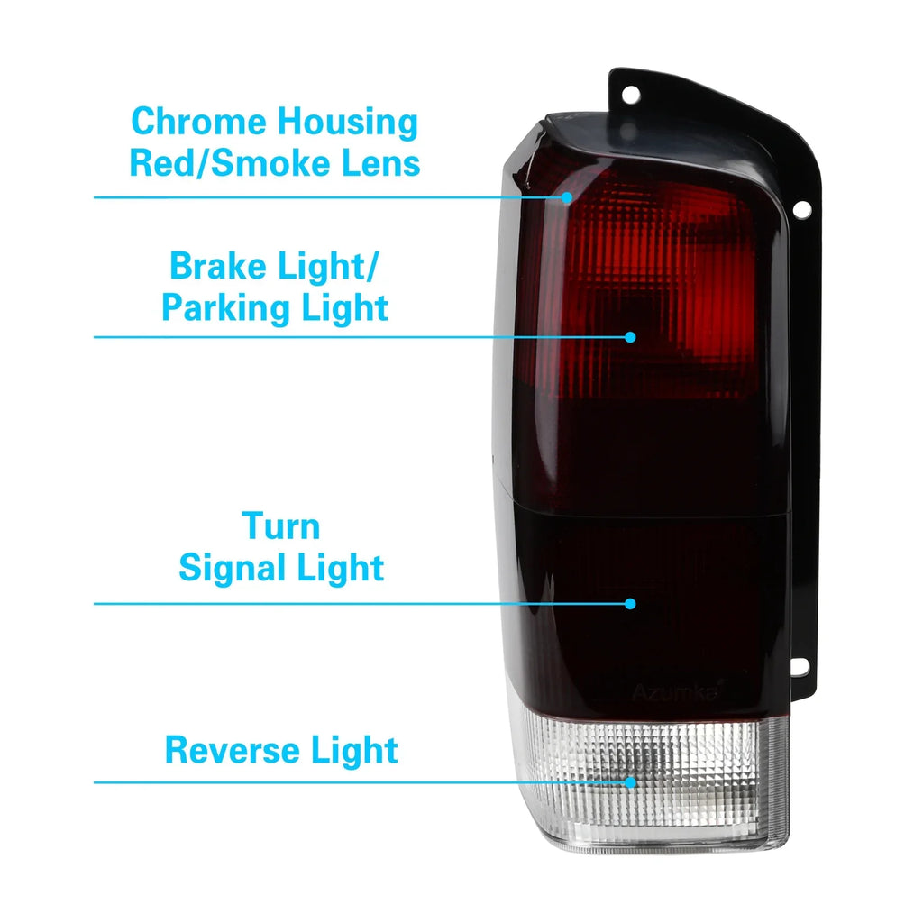 Fits for Jeep 97-01 XJ Tail Lights Red/Smoke Lens Rear Tail Lamps Set(Left + Right)matching with 1997-2001 Cherokee XJ Chassis