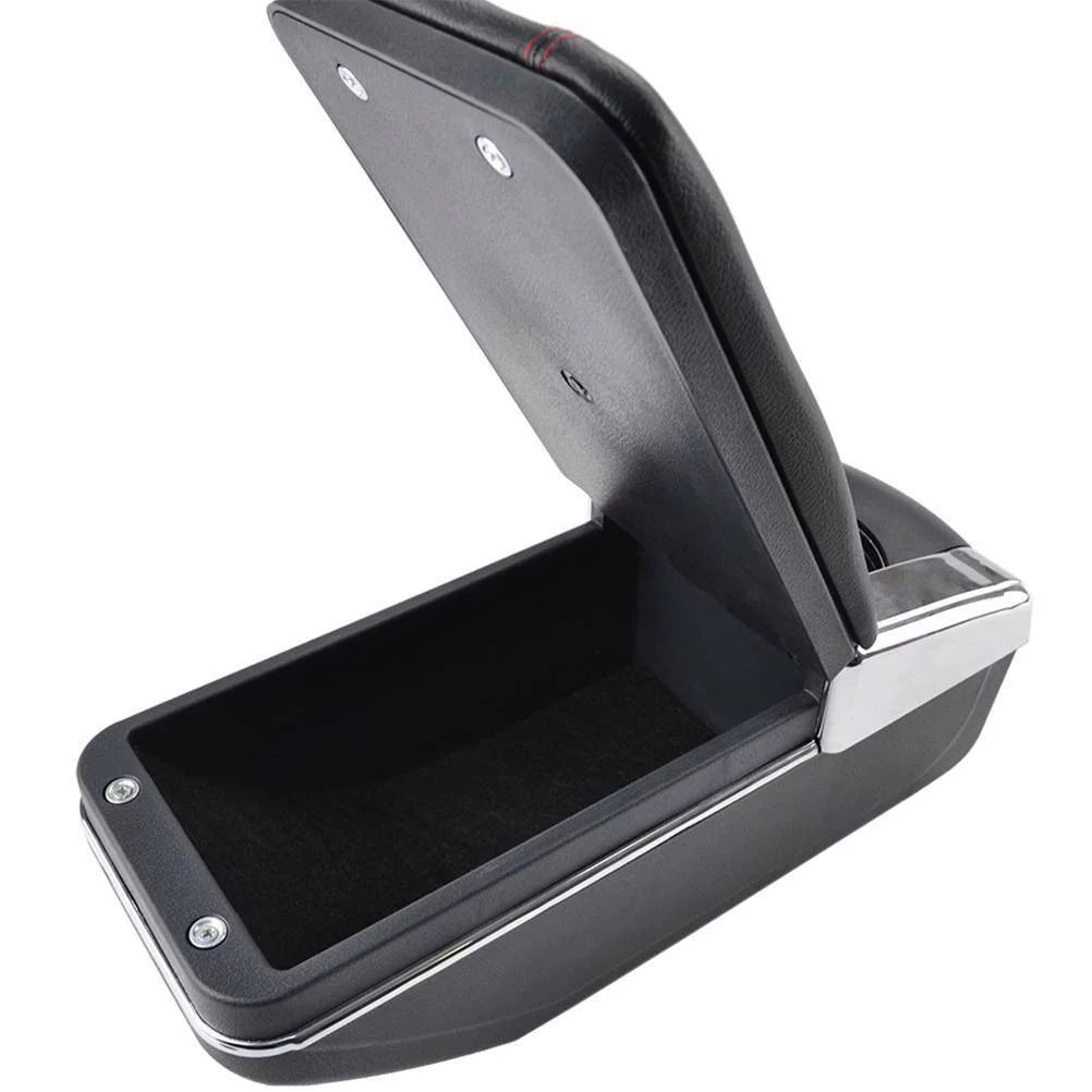For Honda Jazz/ Fit  2002-2008 Armrest Central Console Storage Box Compartment Black