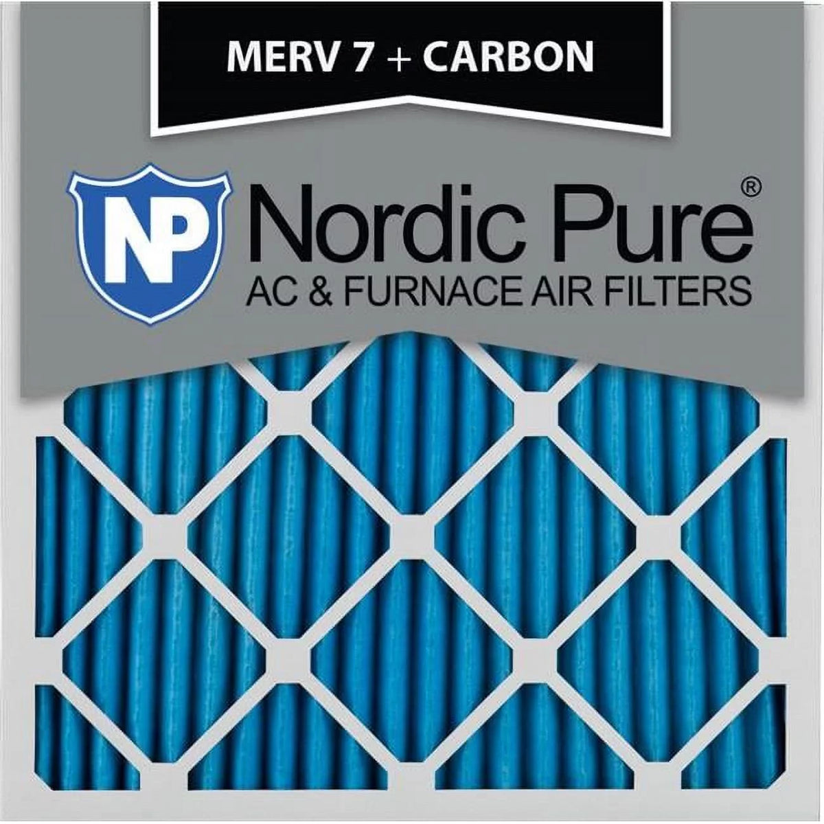 '- Pack of 12. Nordic Pure 17x17x1ExactCustomM7-C-12 Exact MERV 7 Plus Carbon AC Furnace Filters, 17 x 17 x 1 in