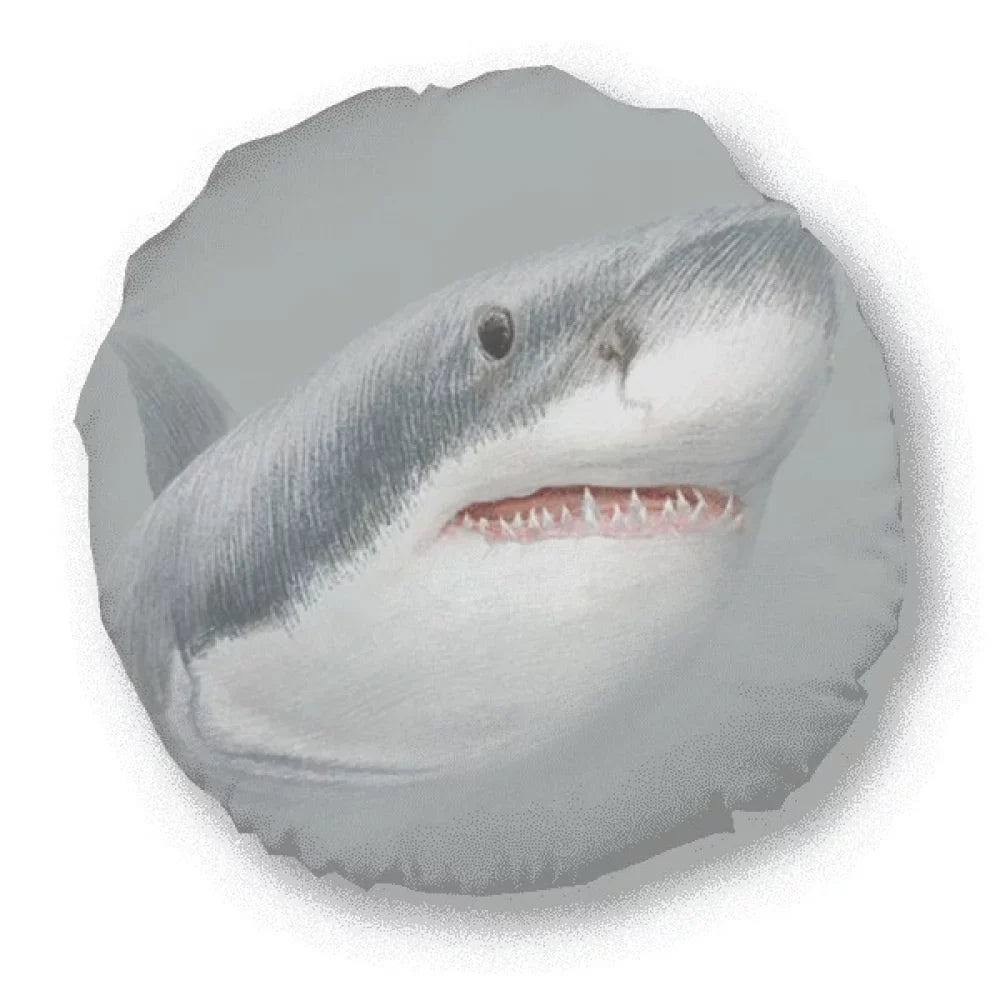 Sharks Roam Ocean Hunt Art Deco Fashion Round Throw Pillow Home Decoration Cushion