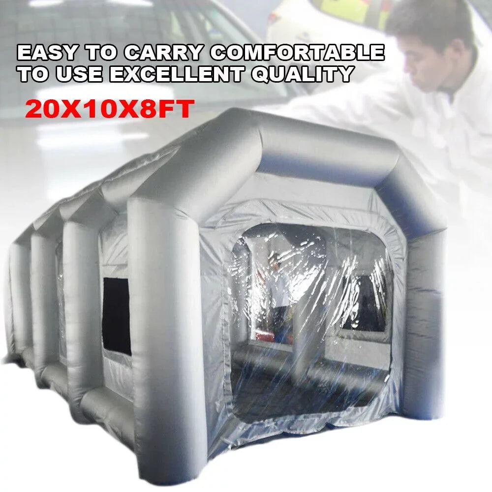 CNCEST Inflatable Spray Booth 2 Filter System Portable Paint Tent Mobile Car Paint Booths  20x10x8 FT USA