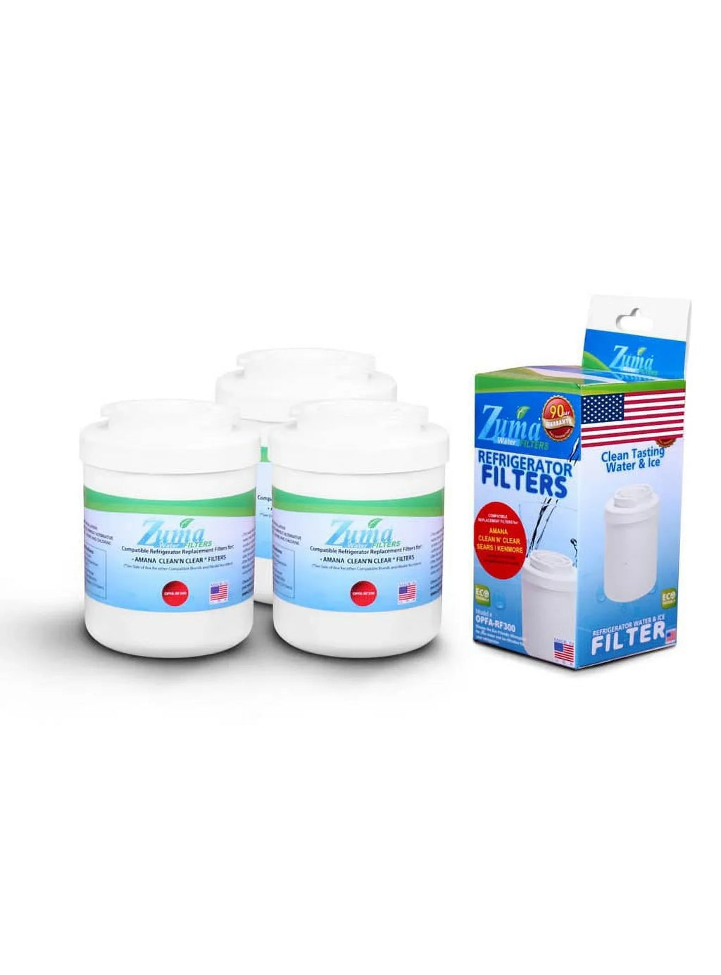 ZUMA Brand , liquid and Ice Filter , Model # OPFA-RF300 , matching with Amana® 12527305 - 3 Pack - Made in U.S.A.