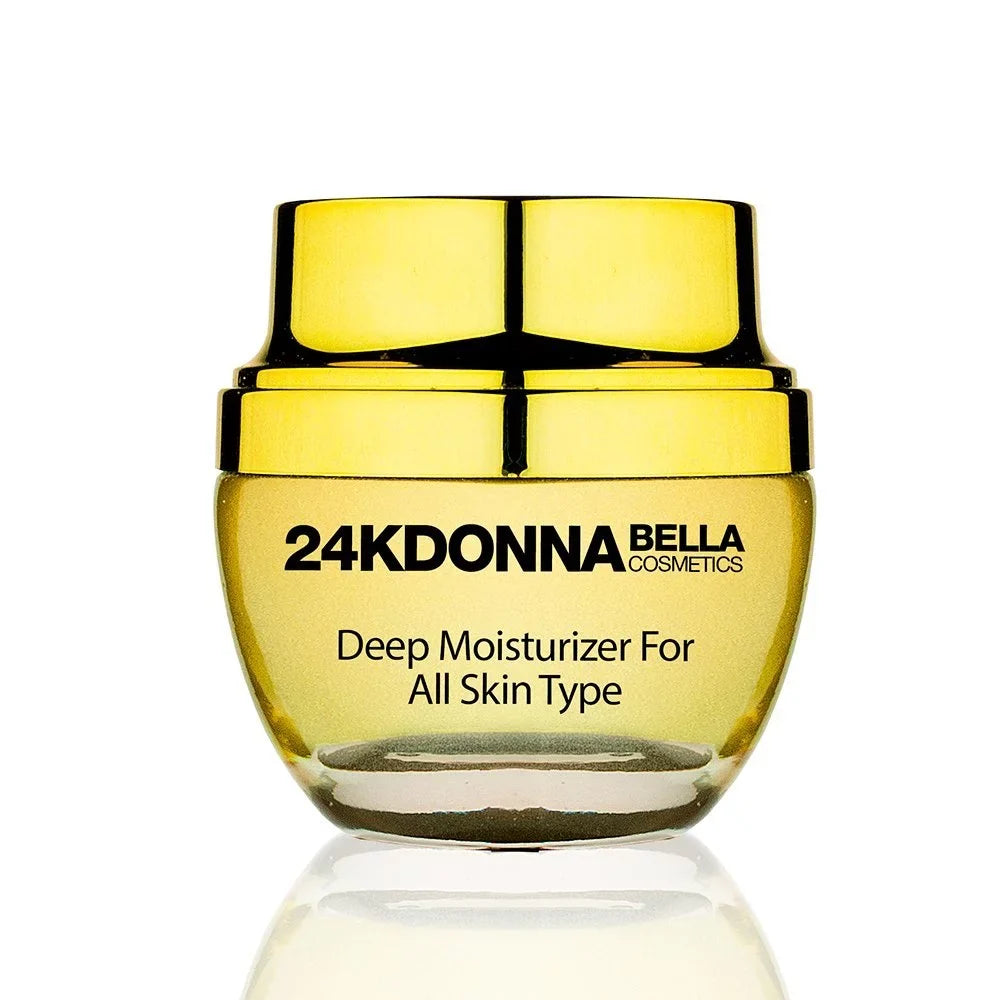 Donna Bella Cosmetics 24K Gold Deep Moisturizer For All Skin Type Promotes Elasticity While Reducing The Appearance Of Deep Wrinkles