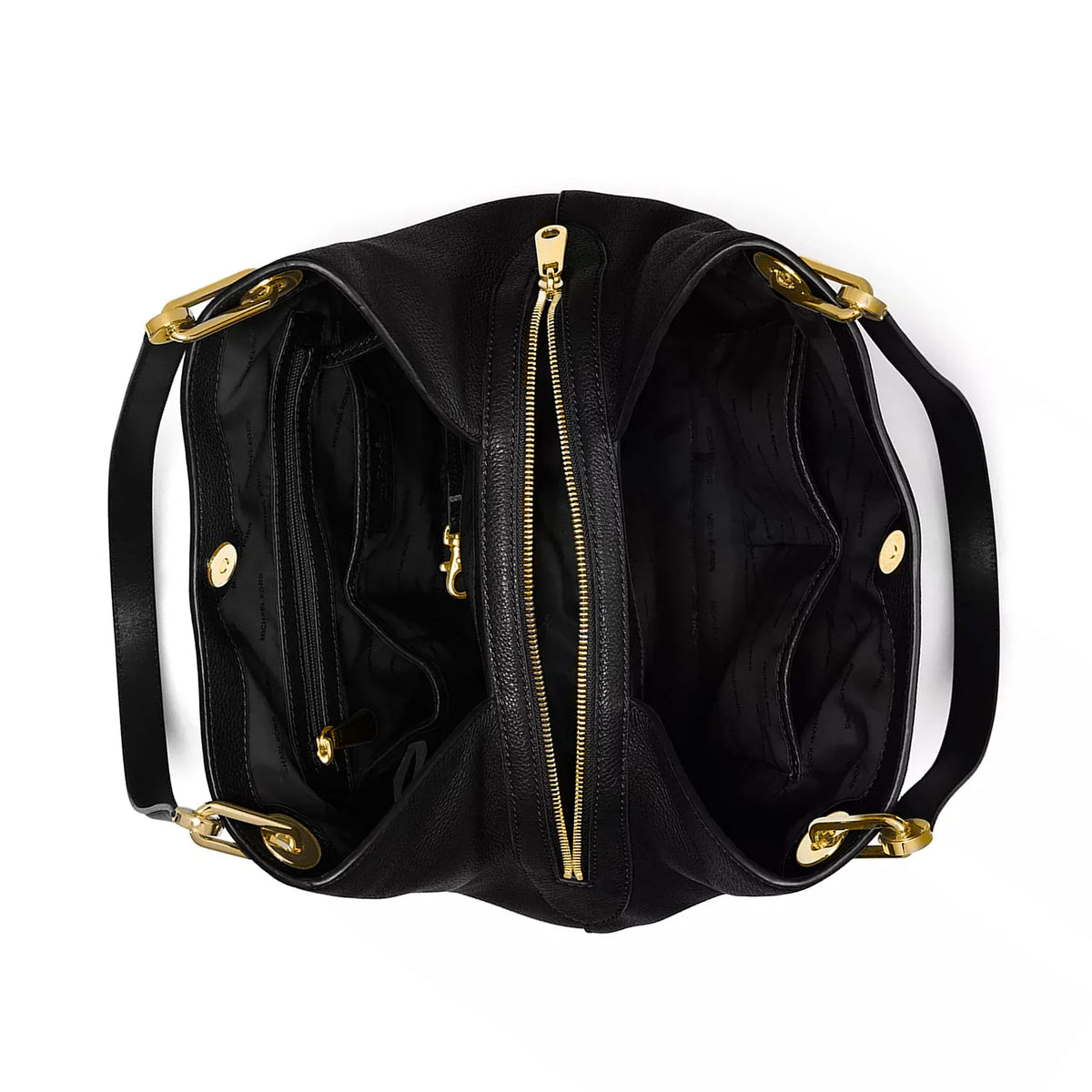 Michael Kors Raven Large Leather Shoulder Bag - Black