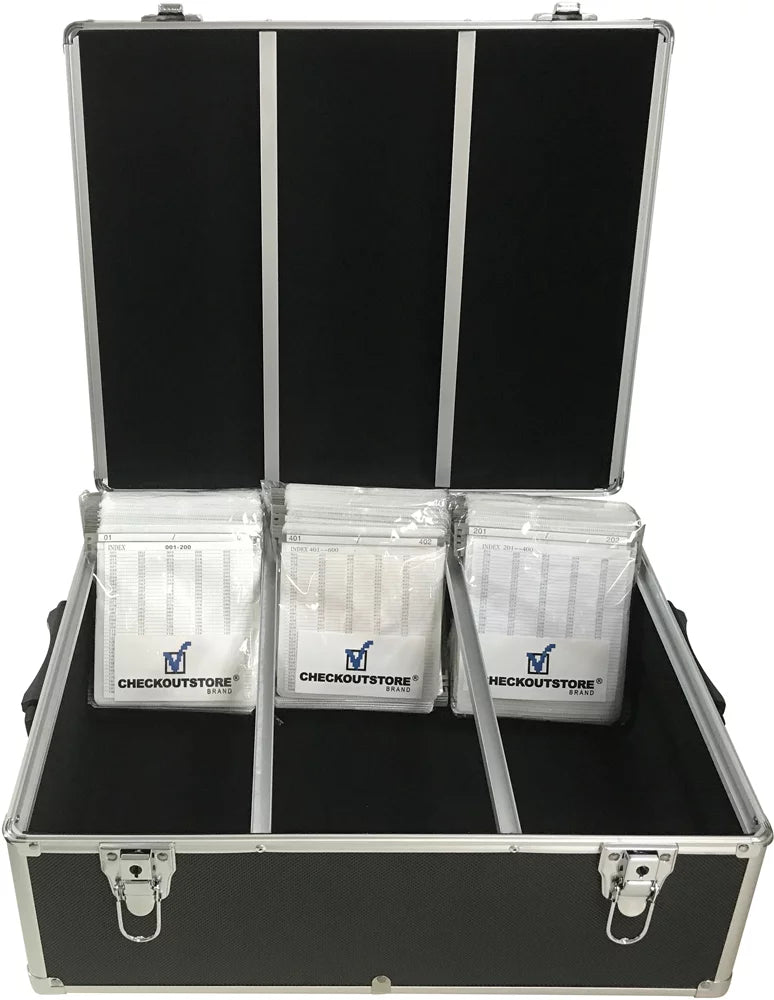 CheckOutStore Black Aluminum CD/DVD Hanging Sleeves Storage Box (Holds 600 Discs)