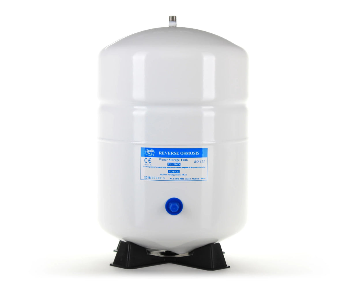 RO-122-W14 Hydronix 3.2 Gallon Stainless Steel Reverse Osmosis Storage moisture Tank, Small Size - White, 1/4" Port