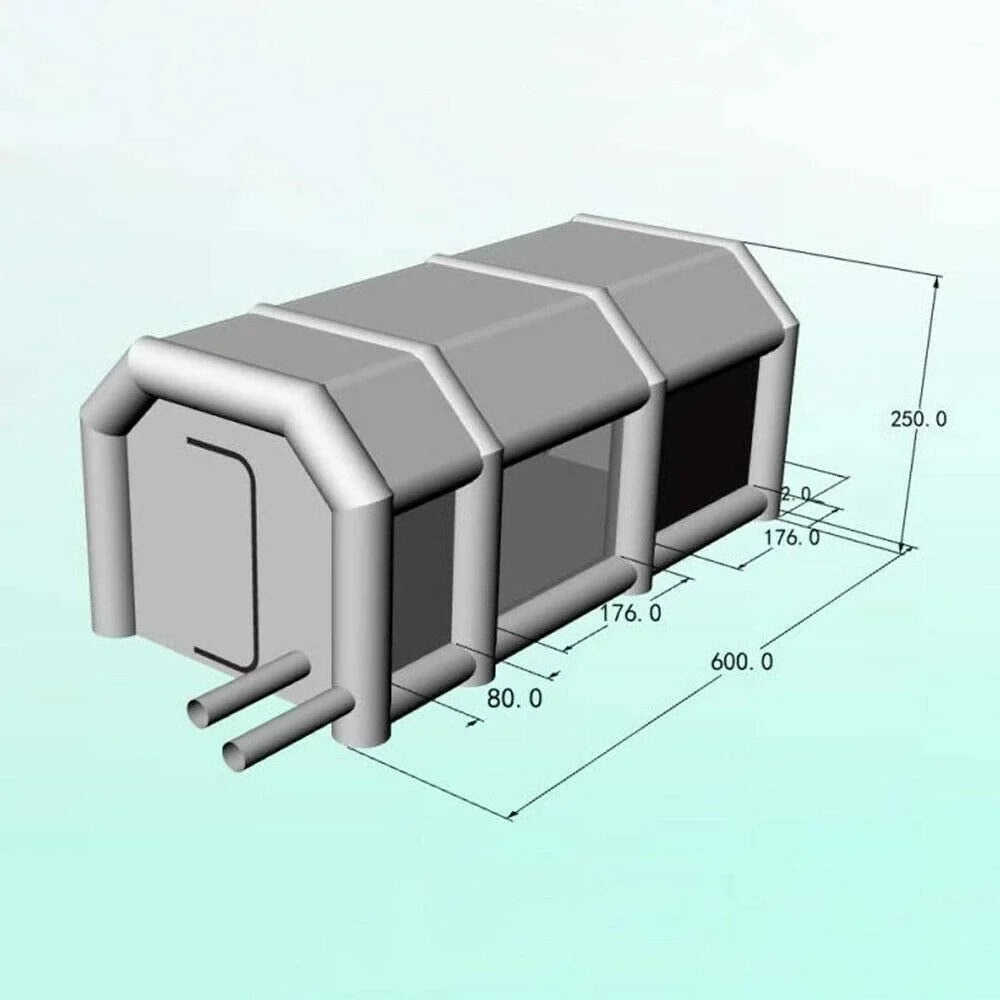 CNCEST Inflatable Spray Booth 2 Filter System Portable Paint Tent Mobile Car Paint Booths  20x10x8 FT USA