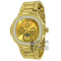 14K Yellow Gold Tone Simulated Diamonds Joe Rodeo Jojo Jojino liquid Resistance Metal Band Watch