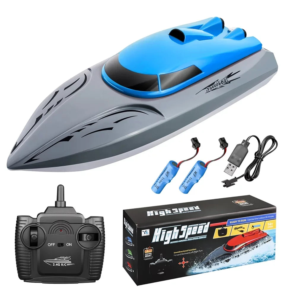ALLCACA 2.4GHz Toy Watercraft 18km/h High Speed RC vessel Remote Control Boats for Pools and Lakes - Blue