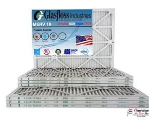 Glasfloss 24x36x1 - MERV 10 -Qty:6 - Furnace Air Filter - Made in USA (Actual Size: 23.5 x 35.5x7/8 inch)