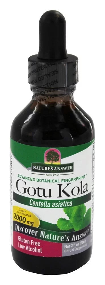 oz.. Nature's Answer - Gotu Kola Herb Organic Alcohol - 2 fl