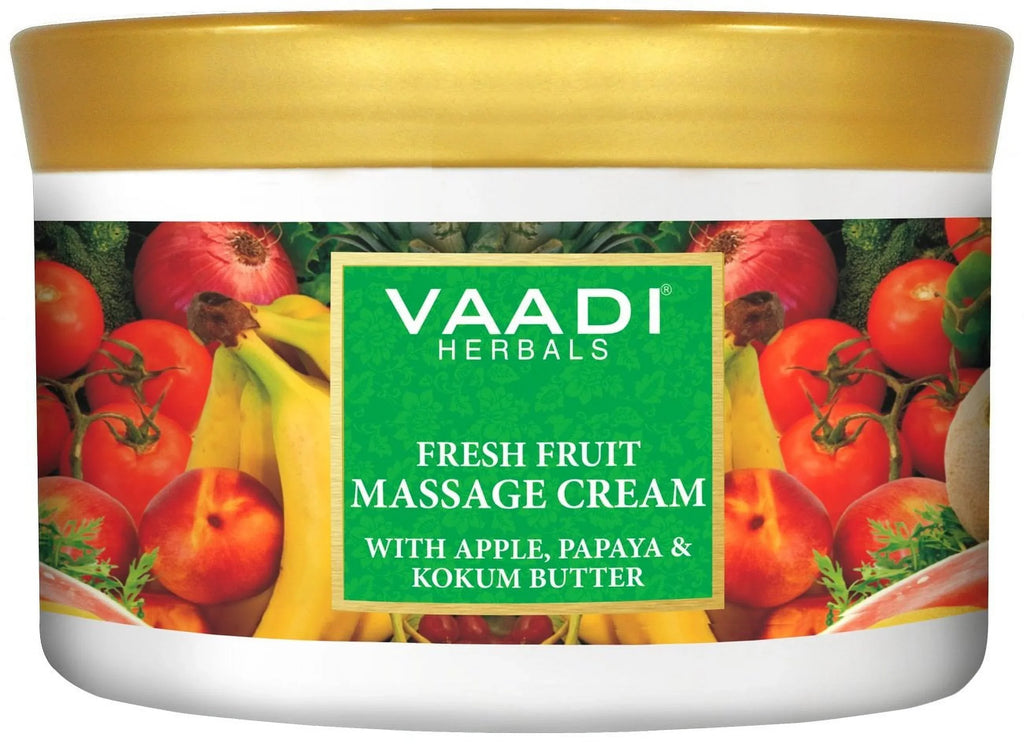 Vaadi Herbals Fresh Fruit Massage Cream With , Papaya & Kokum Butter - All Natural - Herbal Cream - (Pack Of 1 X 500 Gm) (17.64 Oz)