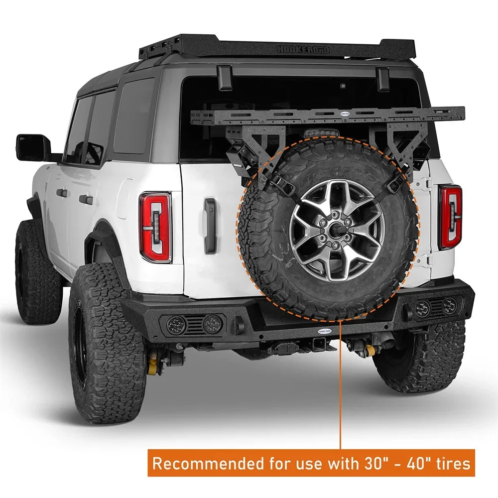 Hooke Road Spare Tire Utility Basket Fit 1976-2024 Jeep Wrangler TJ YJ JK JL  Bronco RV