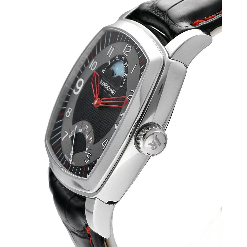 Jean Richard 46016 TV Screen XL Moonphase Steel Leather Automatic Men's Watch