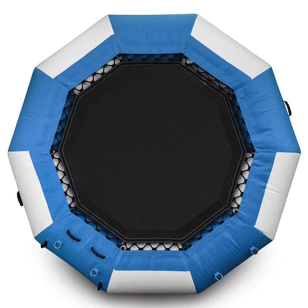 DENEST 17-ft Inflatable liquid Trampoline Swimming Pool Lake Bounce Floating Island moisture Sport Blue Max Capacity 400kg/ 880lbs