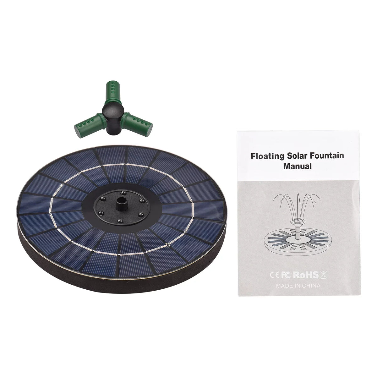 Yabuy 4W Rotatable Nozzle Solar aqua Pump with Battery, Colorful LED Light Fountain for Small Pond