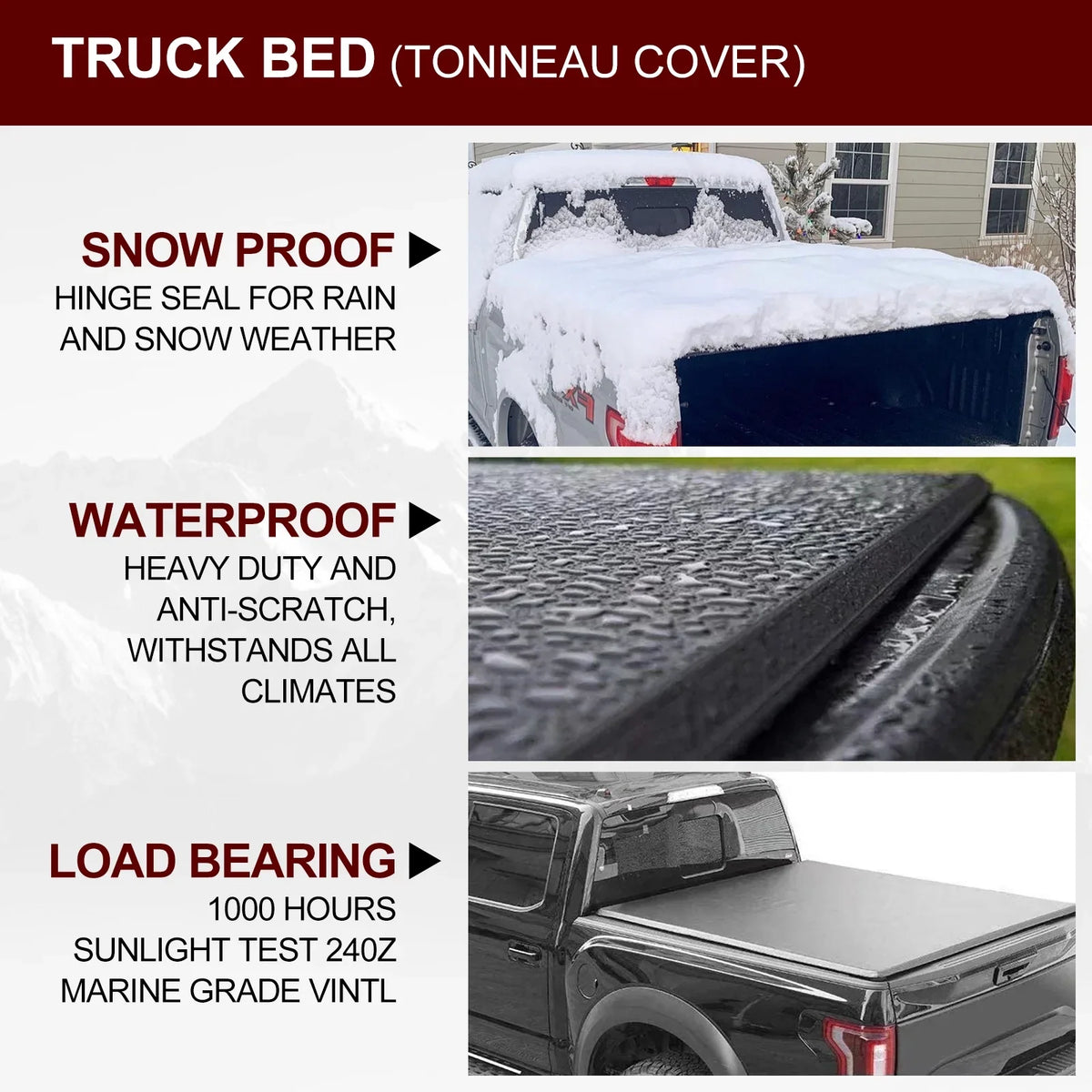 Kikito Vinyl Soft Roll-Up Tonneau protector Truck Bed for 2022-2024 Tundra 5.6FT (66.7") Bed w/o Trail Edition (for Models Without The Deck Rail System)