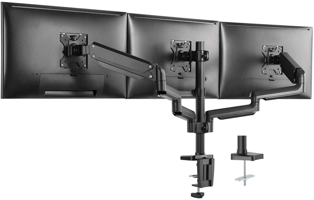 Premium Triple LCD Monitor Desk Mount Fully Adjustable Gas Spring Stand for Display up to 27 inch, 15.4lbs Weight Capacity