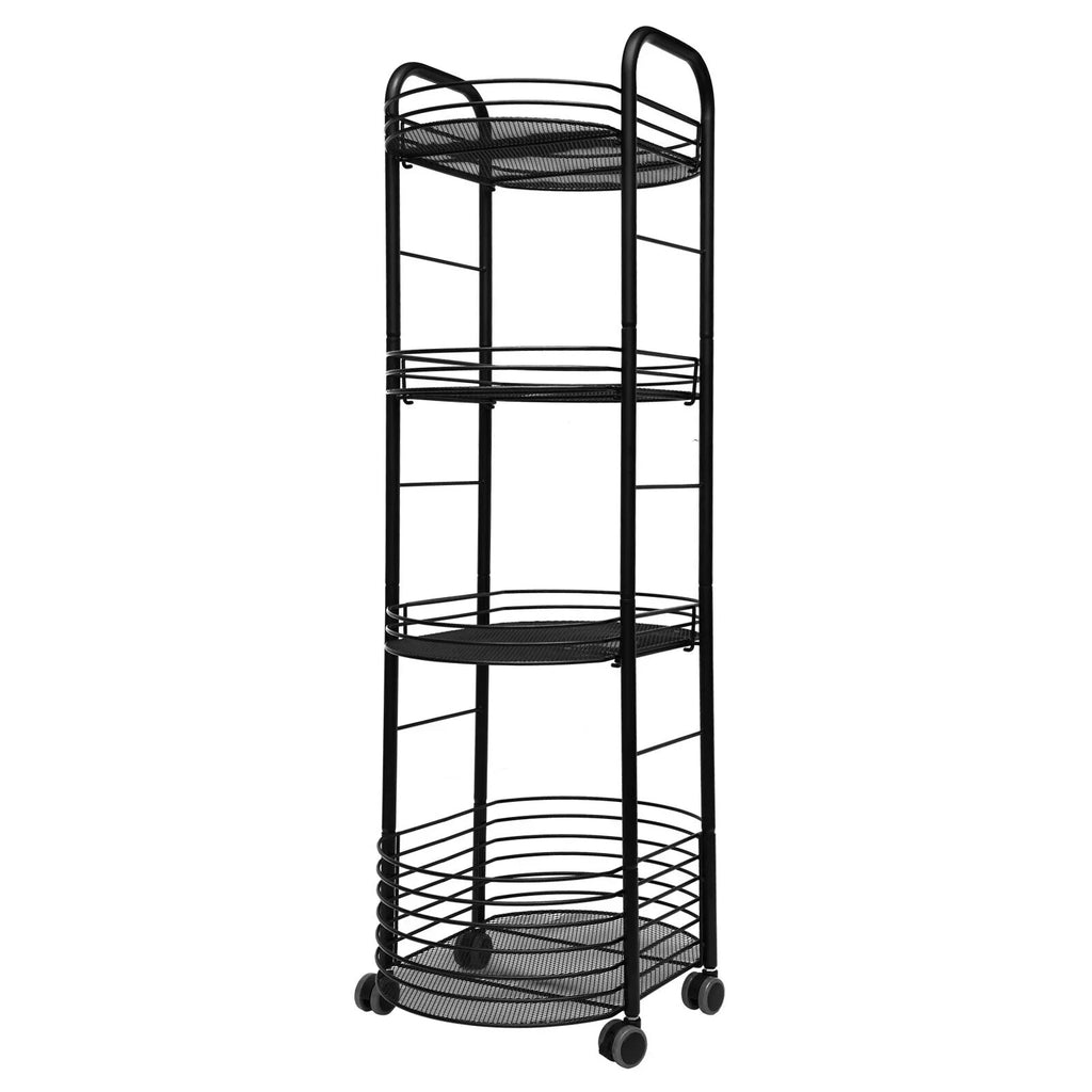 4 Tier Movable Storage Trolley Cart Utility Storage Rack Kitchen Organizer Shelf