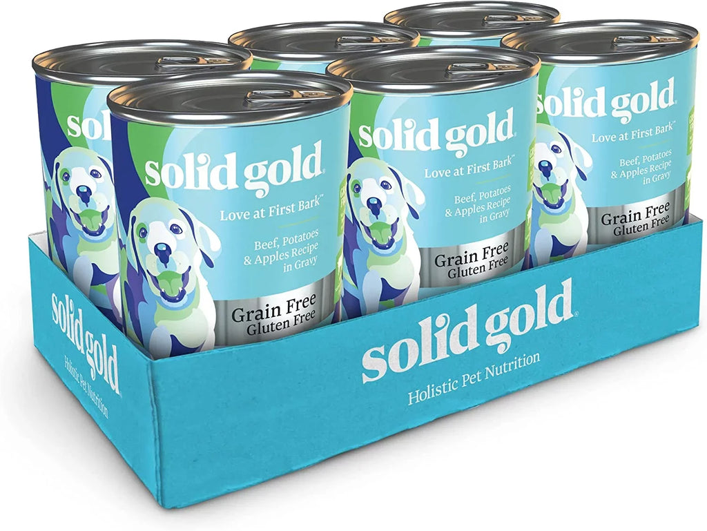 Solid Gold Wet Puppy Food - Made with Real Natural Beef for Puppies - Love at First Bark Grain Free Canned Dog Food for Gut Health, Immune Support and Soft Skin & Coat