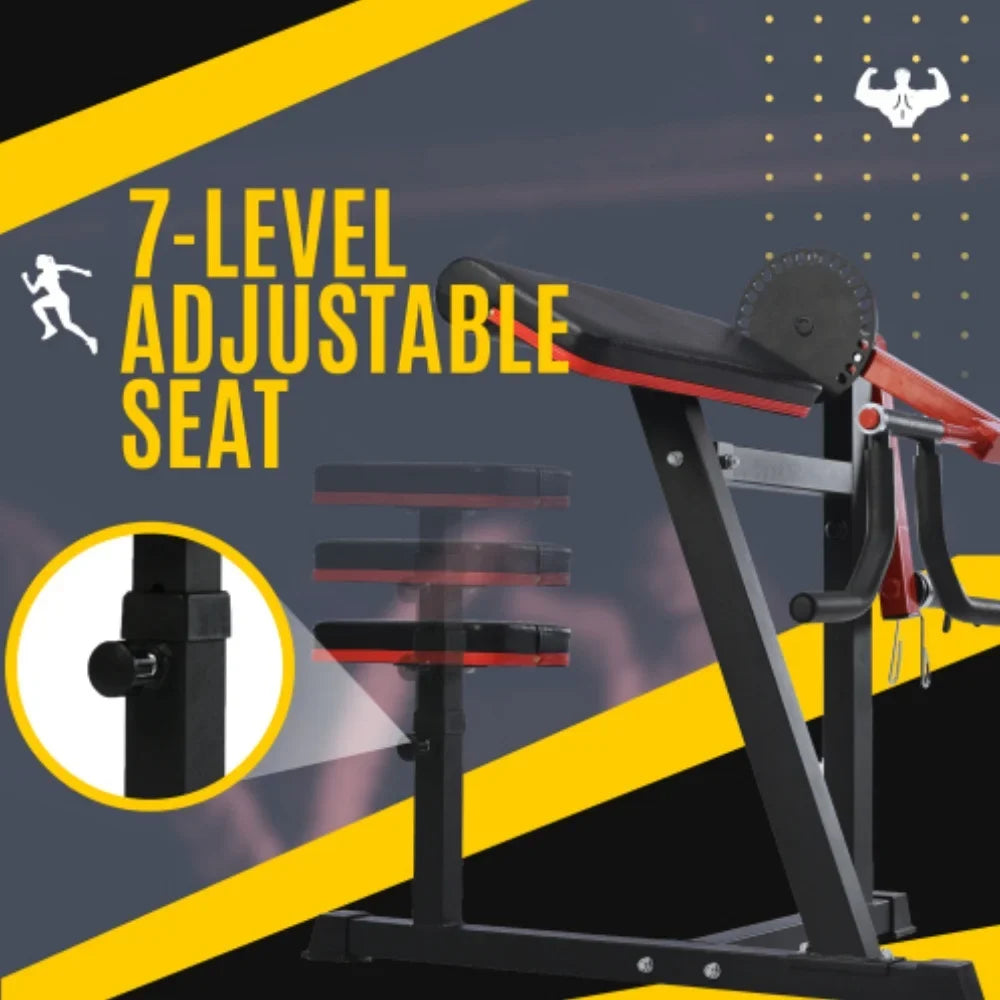 Leg Extension Curl Machine Exercises Strength Standard Bench with Adjustable Preacher Curl for Home Gym