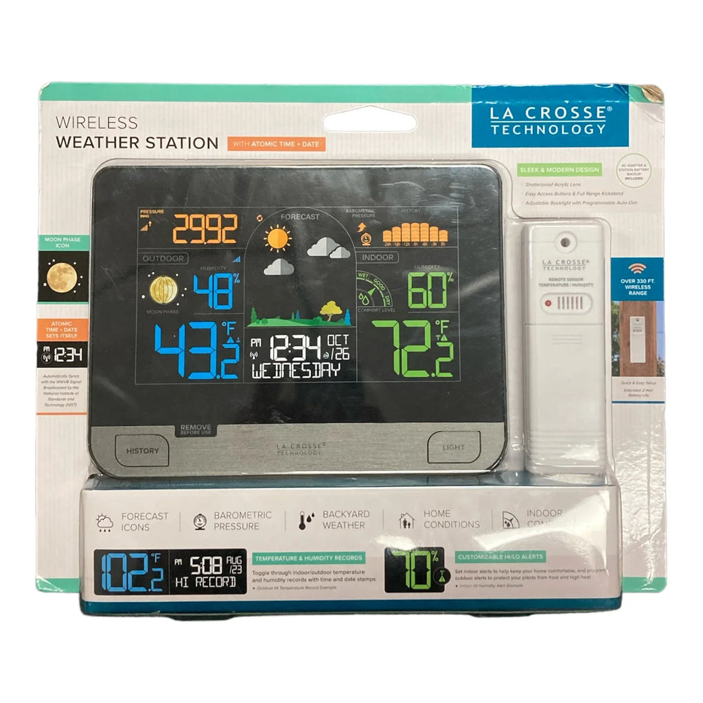 La Crosse Technology Wireless atmospheric conditions Station with Atomic Time and Date